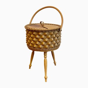 Sewing Basket in Poly Rattan, 1970s