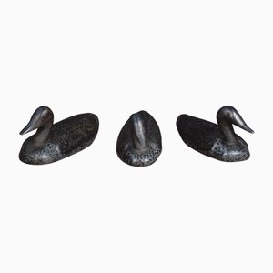Carved Wood Decoys, 1890s, Set of 3