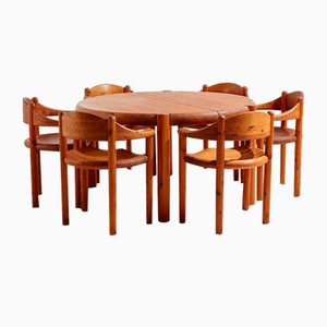 Pinewood Dining Set by Rainer Daumiller for Hirtshals Sawmill, 1970s, Set of 7