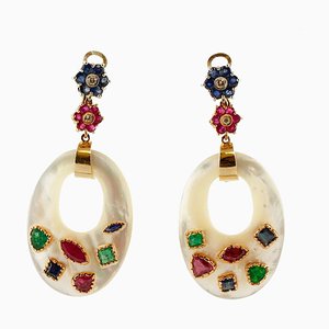 Dangle Earrings with Diamonds and Diamonds, Set of 2
