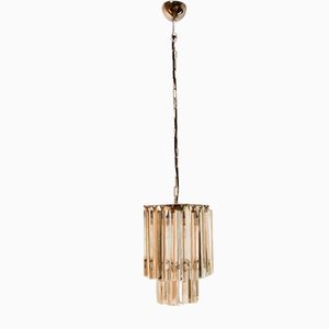 Vintage Chandelier in Glass & Metal from Venini