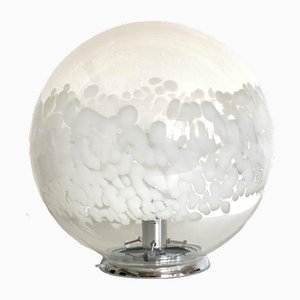 Weiße Murano Glas Tischlampe von Simoeng