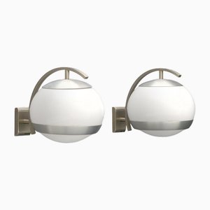 Wall Lights with Spherical Diffuser from Stilux Milano, 1960s, Set of 2