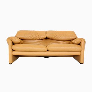 Maralunga Sofa in Leather by Vico Magistretti for Cassina