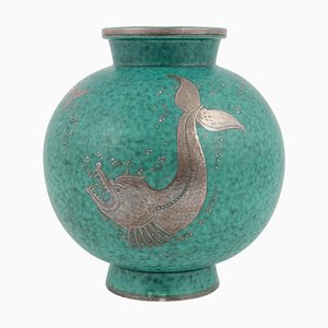 Argenta Vase aus Sandstein von Wilhelm Kage für Gustavsberg, Schweden, 1930er