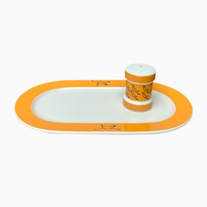 Assiette et Poivrière Postmoderne Série Flying Objects par David Palterer and Sieger Design pour Arzberg, Allemagne, 1990s, Set de 2