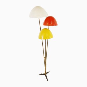 Lámpara de pie Mushroom Mid-Century, años 50