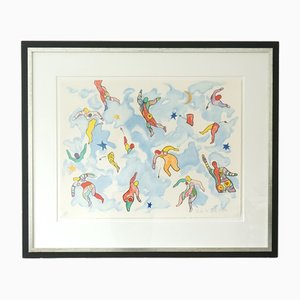 Niki De Saint Phalle, Sky Dance, Litografia a colori, 2000, Incorniciato