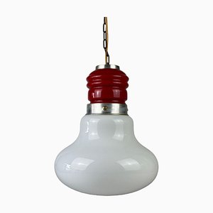 Lampada da soffitto Space Age in vetro di Murano di Mazzega, Italia, anni '70