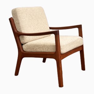 Mid-Century Danish Modern Teak Senator Lounge Chair by Ole Wanscher for France and Son, 1950s