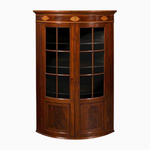 Antique English Georgian Glazed Corner Cabinet, 1800s