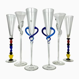 Vintage Champagne Goblets with Long Stems from Rosenthal Studio Line, Germany, Set of 6