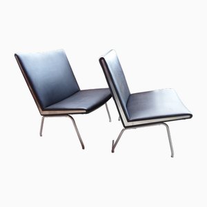 AP40 Chairs with Chromed Metal Side by Hans Wegner for A.P. Stolen, 1950s, Set of 2