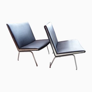 Chaises AP40 avec Côtés en Métal Chromé par Hans Wegner pour AP Stolen, 1950s, Set de 2