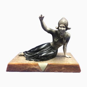 Statuetta Art Deco di Spelter, anni '20