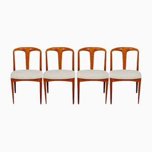 Juliane Teak and Bouklé Dining Chairs by Johannes Andersen for Uldum, 1960s, Set of 4
