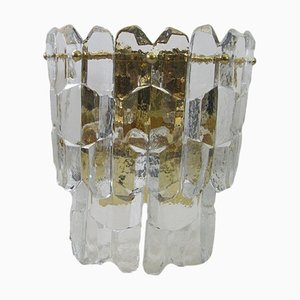 Ice Glass Wall Lamp Palazzo from Kalmar Franken Kg, 1970s