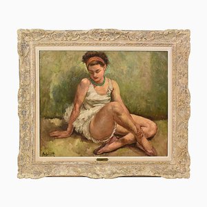 Maurice Callewaert, joven bailarín, 1930, óleo sobre lienzo, enmarcado