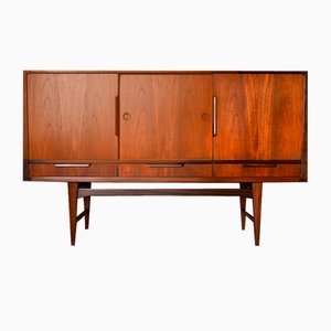 Teak Sideboard with Three Drawers and Three Sliding Doors, 1960s