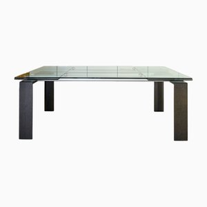 Extendable Dining Table Stilt in Glass and Iron