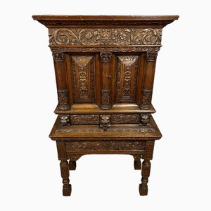 Renaissance Dresser Cabinet in Oak in the style of Hugues Sambin