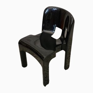 Schwarzer Space Age Italienischer Universal Stuhl aus geformtem Kunststoff von Joe Colombo für Kartell, 1960er