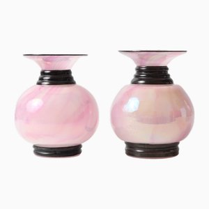 Spritzer Glasvasen von Jean Beck, 1920er, 2er Set