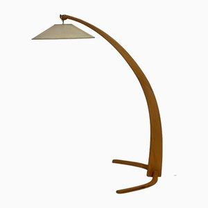 Beech Wood Arched Lamp, 1950s