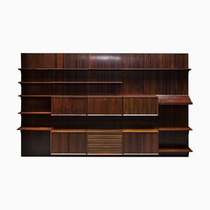Large Rosewood Modular Wall Shelving System by Poul Cadovius for Cado, 1950s, Set of 25