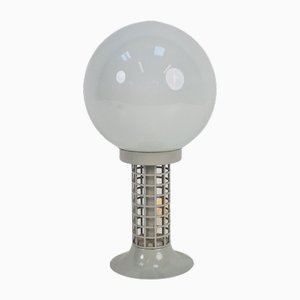 Vintage Table Lamp in Milk Glass and Metal from Herda, 1970s