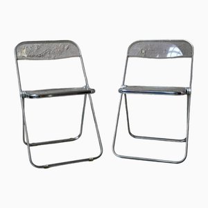 Set of Italian Folding Chairs by Giancarlo Piretti for Castelli, 1960s