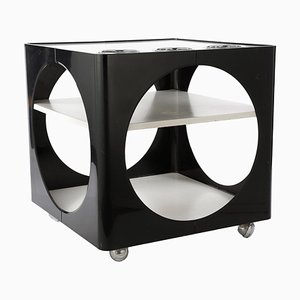 Vintage Cube Bar Table in Black and White, 1970s