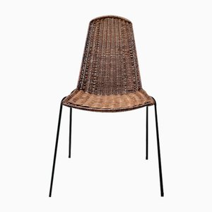 Vintage Wicker and Metal Chair, 1950s