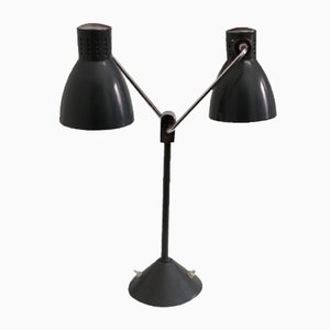 Vintage French Double-Shade Desk Lamp from Jumo, 1940s