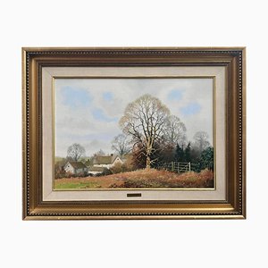 Vincent Selby, paisaje de campo inglés, pintura al óleo, 1980, enmarcado