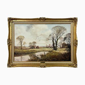 Peter J Greenhill, English Country Landscape, 1980, Oil Painting, Framed