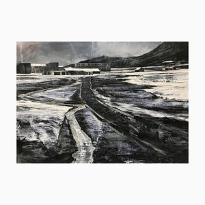 Mark Thompson, Paysage monochrome en noir et blanc, 2008, Peinture