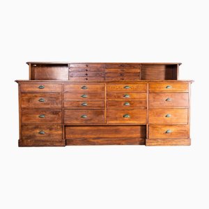 Large Belgian Oak Jewellers Workshop Chest of Drawers, 1930s