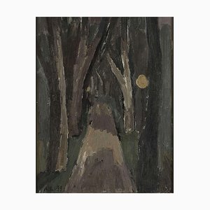 Alf Lindbergh, Escena de madera, años 30, Pintura al óleo