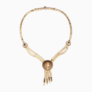 French 18 Karat Rose Gold Folded Mesh Necklace, 1960s