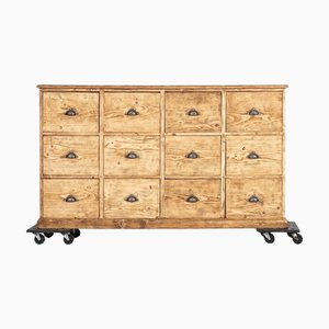 English Bleached Pine Haberdashery Chest of Drawers, 1890