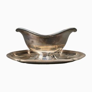 Gallia Collection Sauceboat in Silver Metal by Christofle France, 20th Century