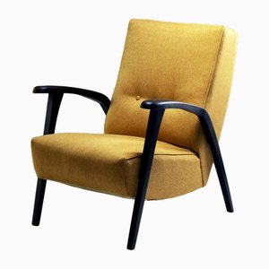 Art Deco Sessel in Braun & Gelb