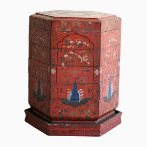 Oriental Red Lacquer Stacking Box
