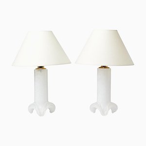 Tischlampen aus Glas von Ateljé Lyktan, Schweden, 1970er, 2er Set