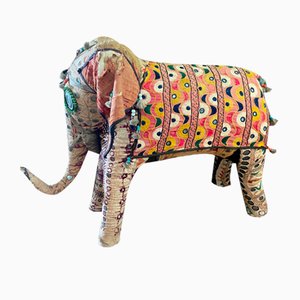 Elephant in India Fabric, 1950s