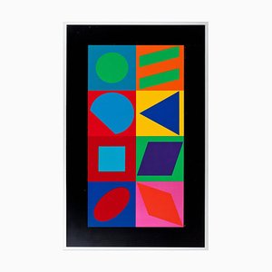 Victor Vasarely, Composición geométrica, años 80, Múltiple