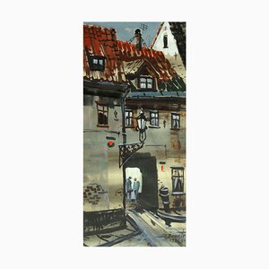 Janis Brekte, Gates in the Town, 1982, Watercolor on Paper