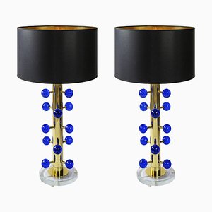 Große Italienische Tischlampen aus Muranoglas, 2010er, 2er Set