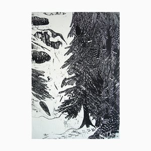 Ondine Frochaux, Winter Landscape with Fir, 2017, Impression